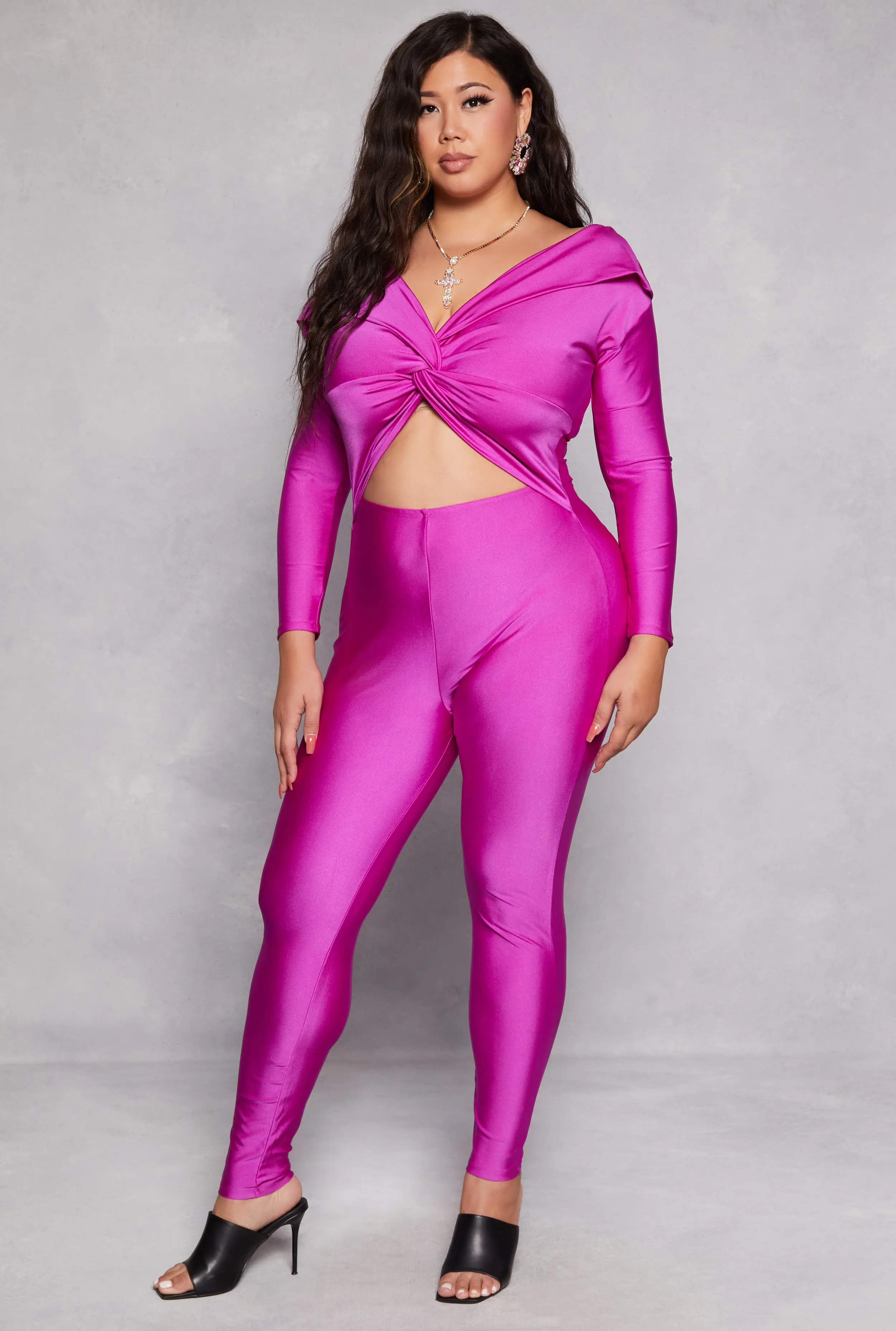 Plus Size Twist Front Cut Out Jumpsuit sold by Rainbow product image thumbnail 2