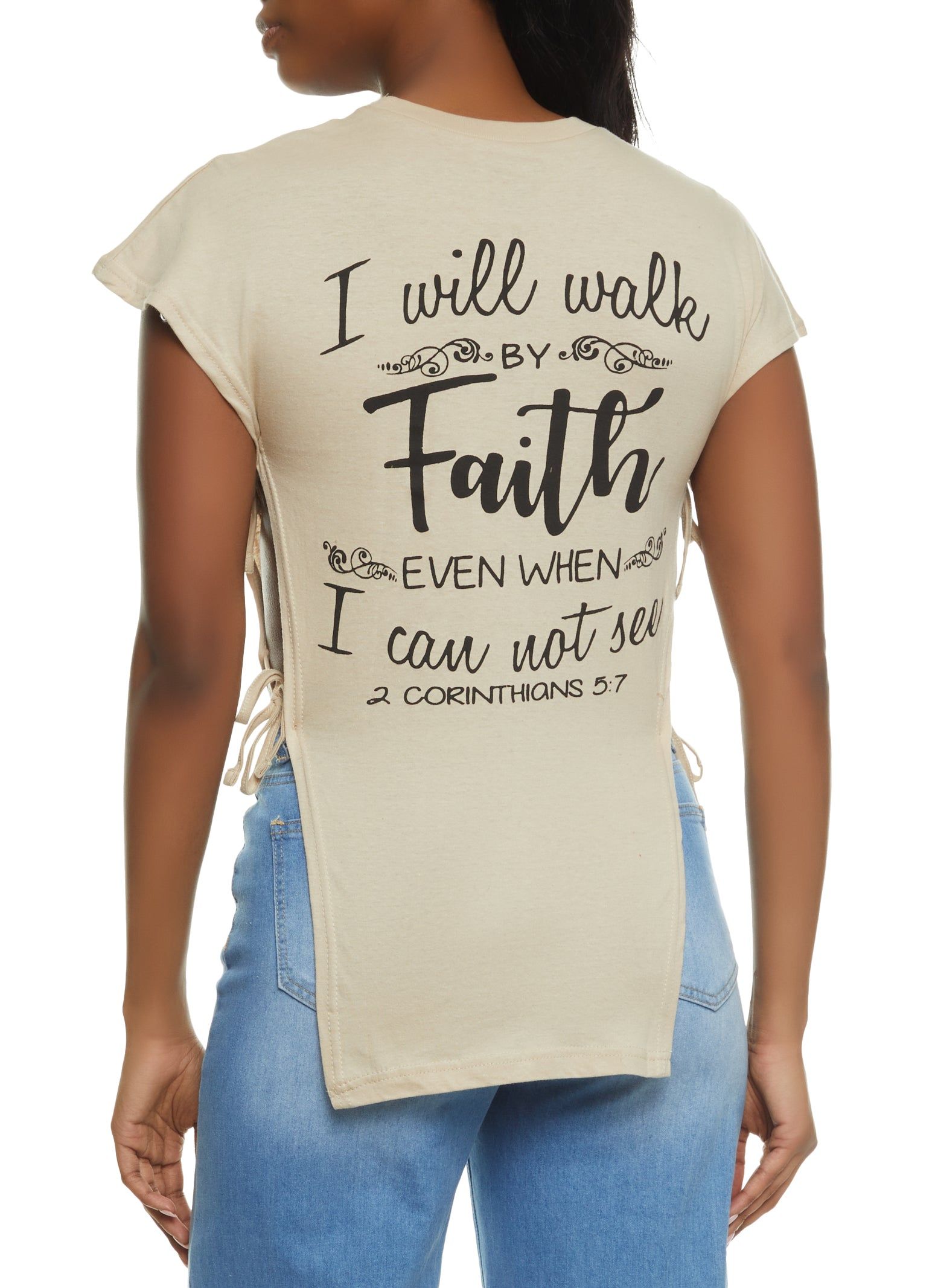 Sequin Walk By Faith Tie Side Graphic Top sold by Rainbow product image thumbnail 2