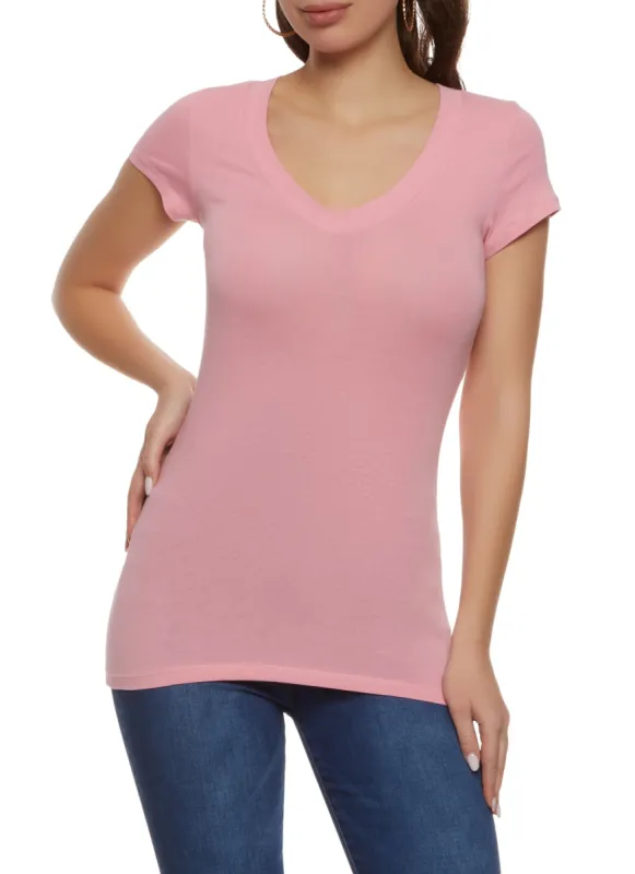 V Neck Short Sleeve T Shirt sold by Rainbow