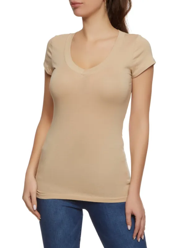 V Neck Short Sleeve T Shirt sold by Rainbow