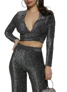 Lurex Cropped Wrap Top sold by Rainbow