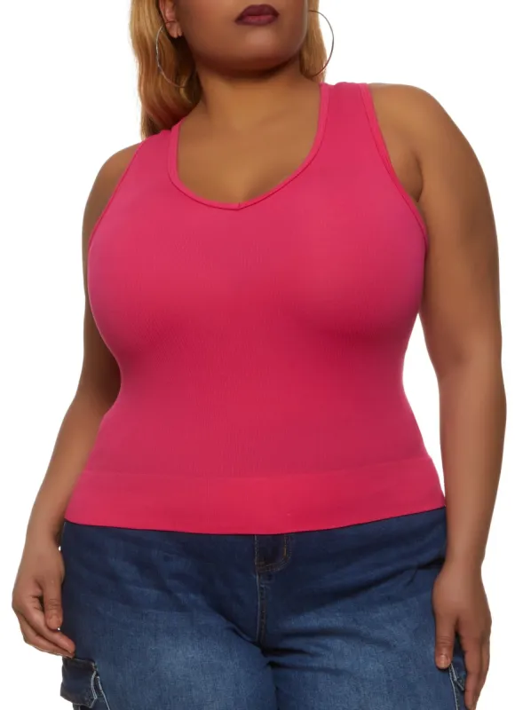 Plus Size Basic Seamless Tank Top sold by Rainbow