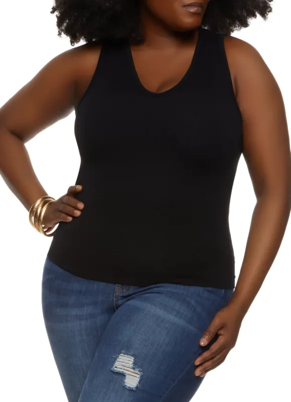 Plus Size Basic Seamless Tank Top sold by Rainbow