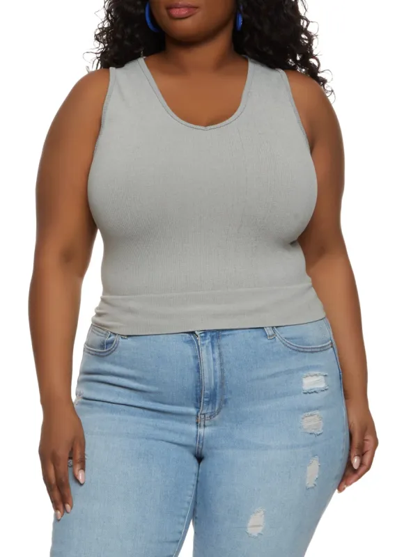 Plus Size Basic Seamless Tank Top sold by Rainbow