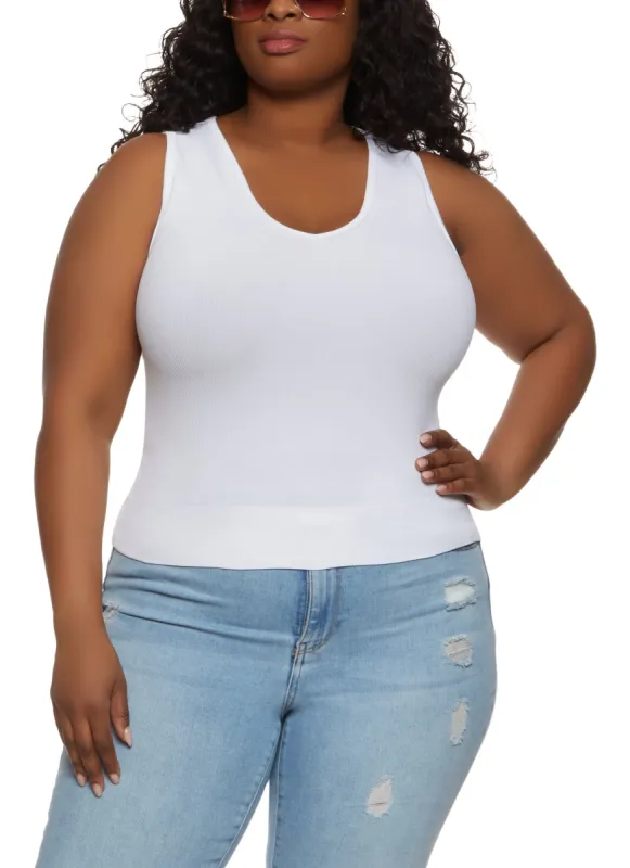 Plus Size Basic Seamless Tank Top sold by Rainbow