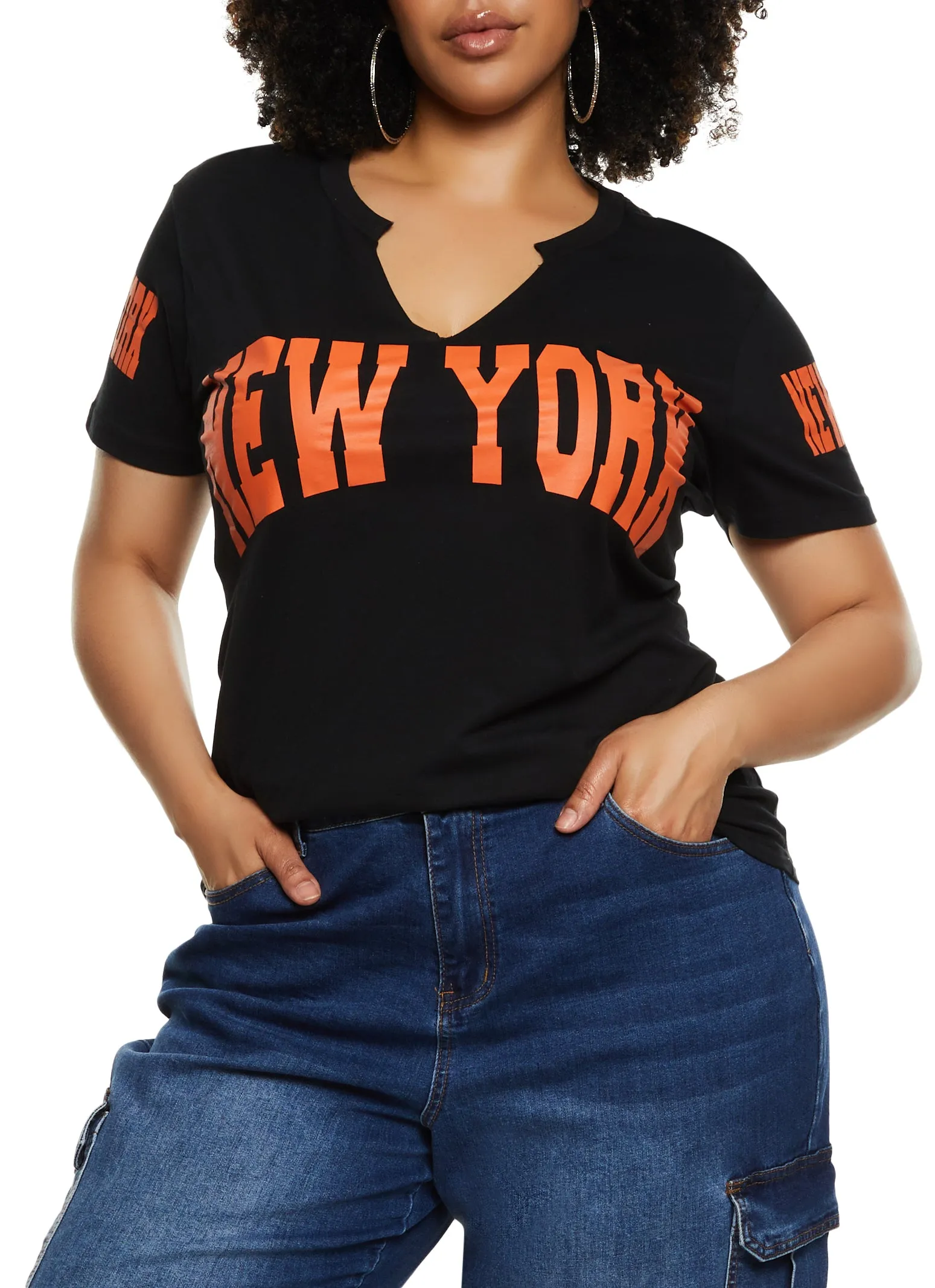 Plus Size New York Notch Neck Tee sold by Rainbow product image thumbnail 2