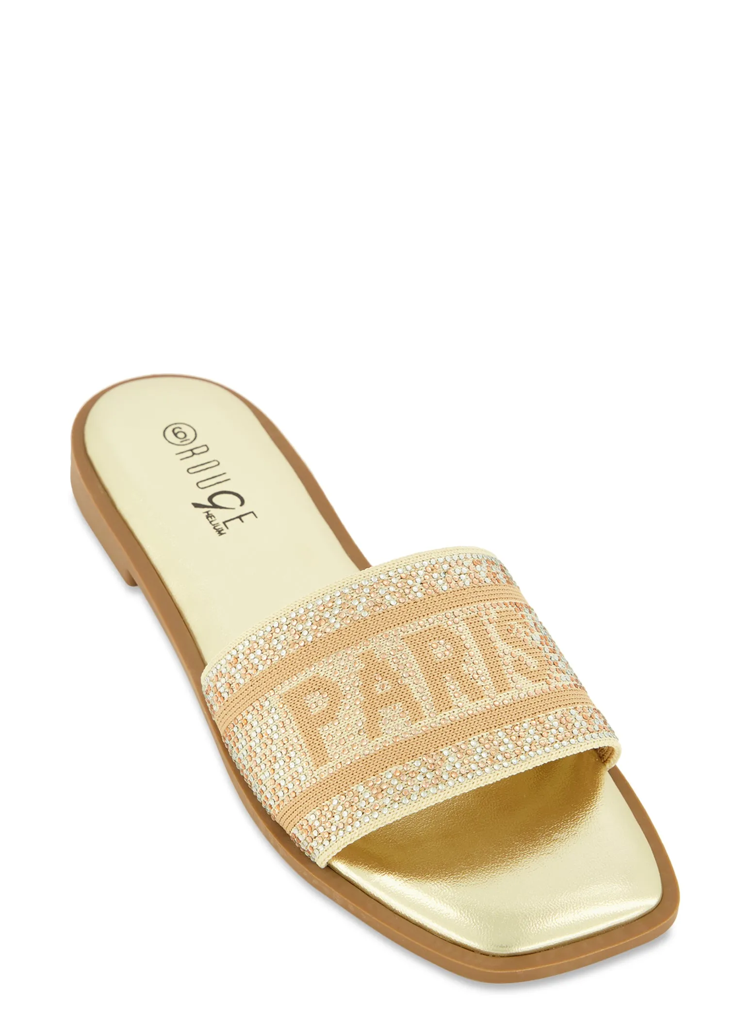 Rhinestone Paris Slide Sandals sold by Rainbow