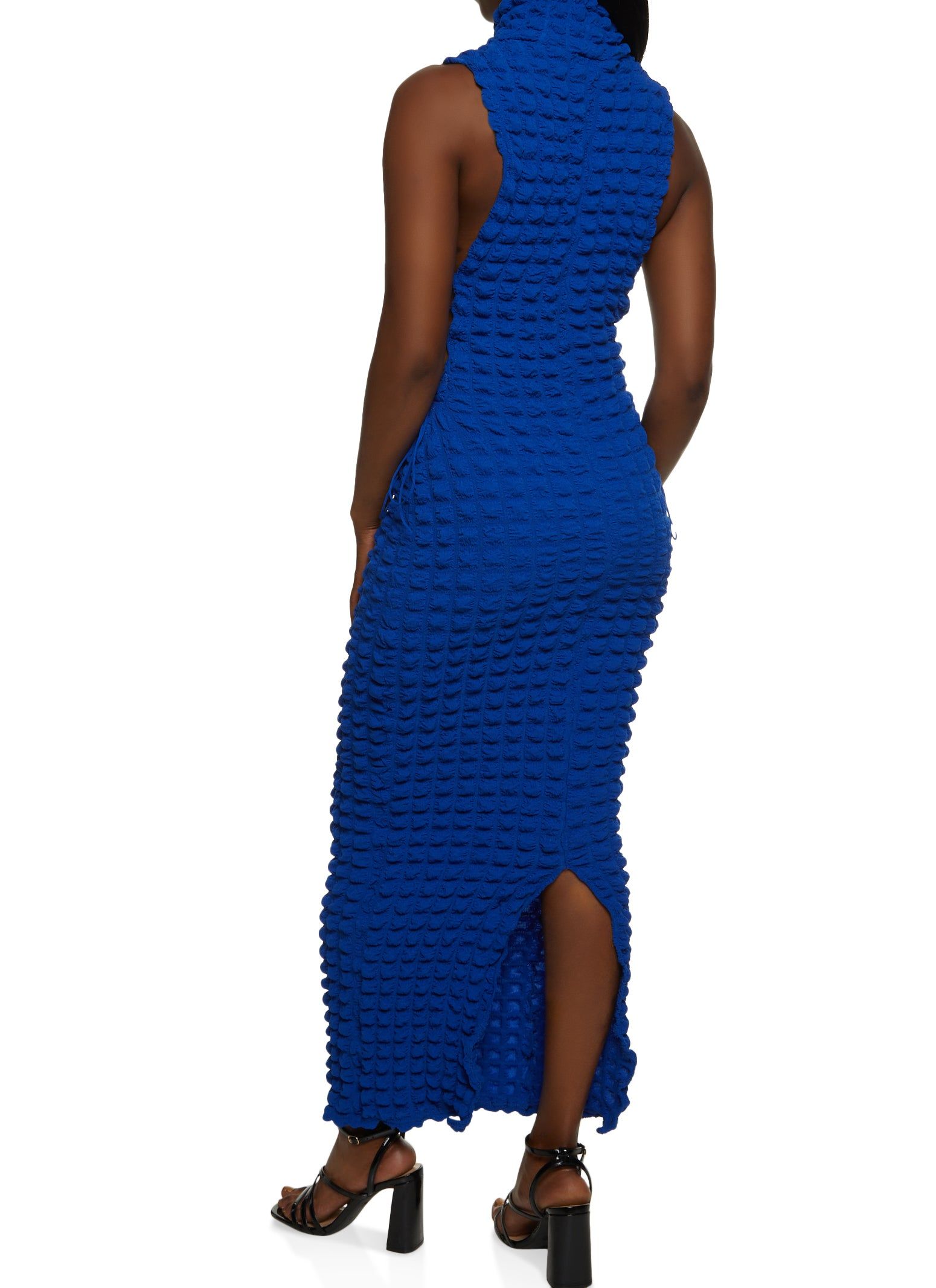 Bubble Knit Lace Up Side Maxi Dress sold by Rainbow product image thumbnail 3