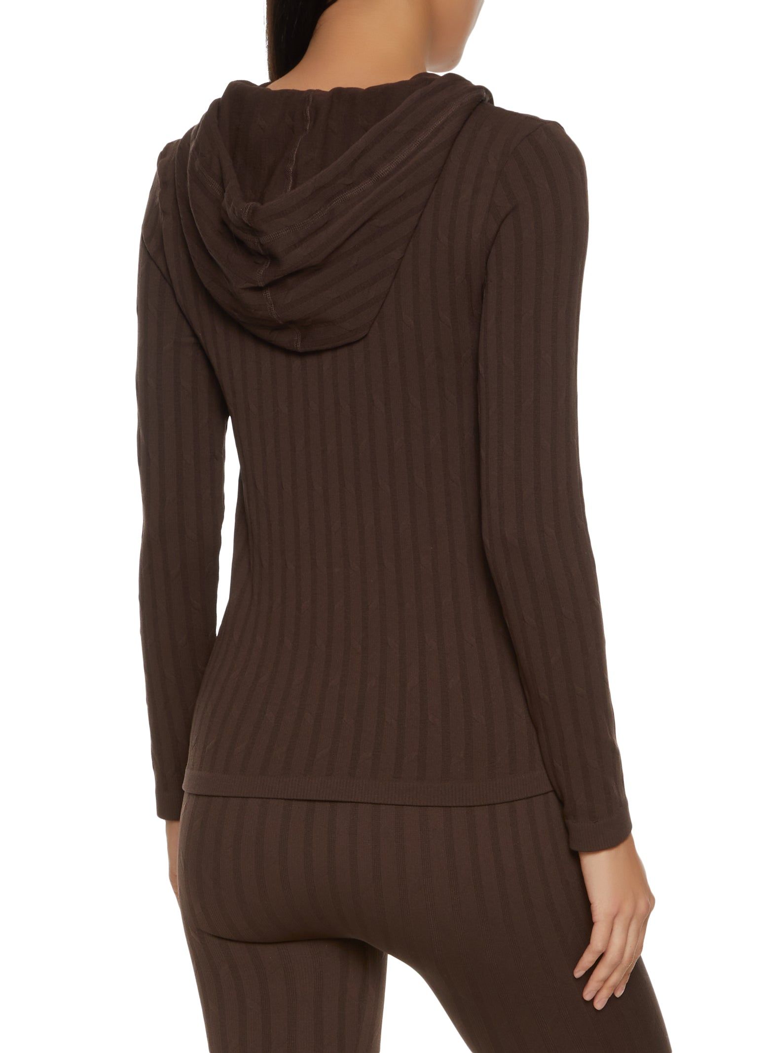 Seamless Ribbed Zip Front Hoodie sold by Rainbow product image thumbnail 3