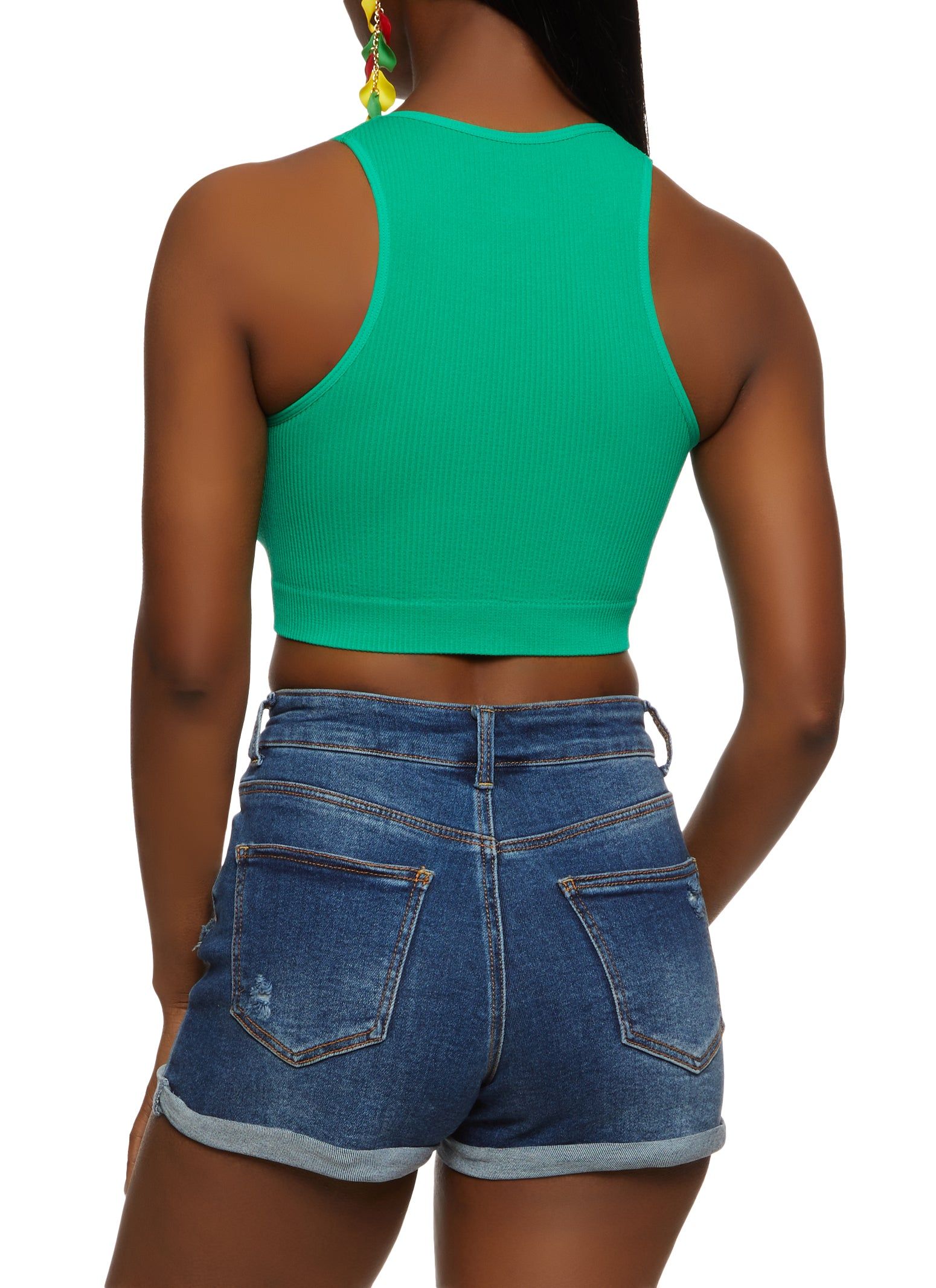 Rib Knit Seamless Crop Top sold by Rainbow product image thumbnail 2