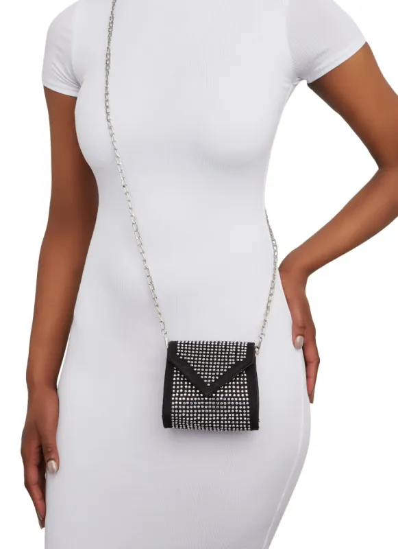 Rhinestone Studded Mini Crossbody Bag sold by Rainbow