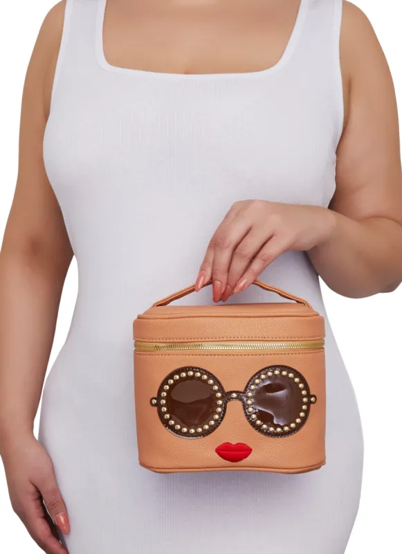 Studded Glasses Graphic Cosmetic Case sold by Rainbow