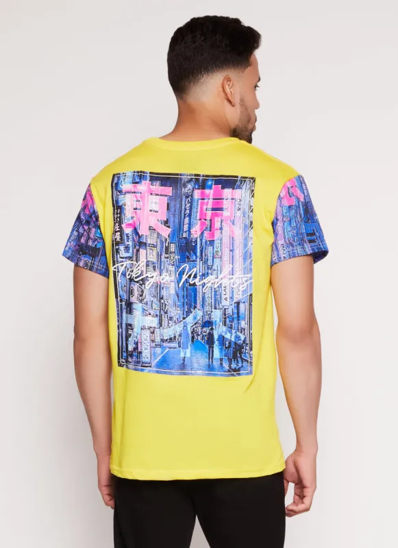Mens Tokyo Nights Graphic T Shirt made by Rainbow