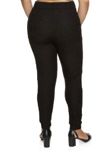 Plus Size Ribbed Knit High Waist Leggings sold by Rainbow