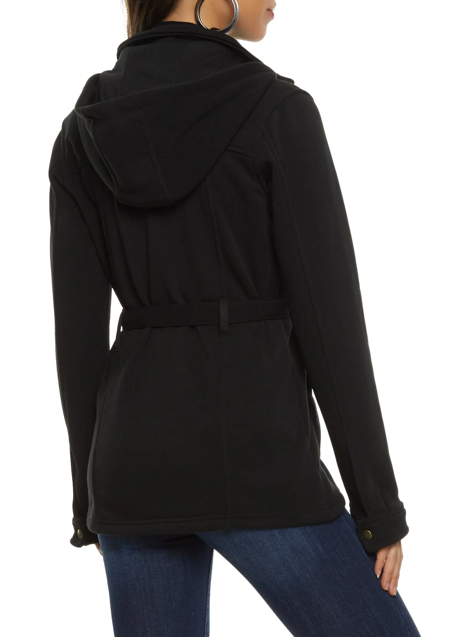 Tie Waist Belted Snap Button Front Coat sold by Rainbow product image thumbnail 2