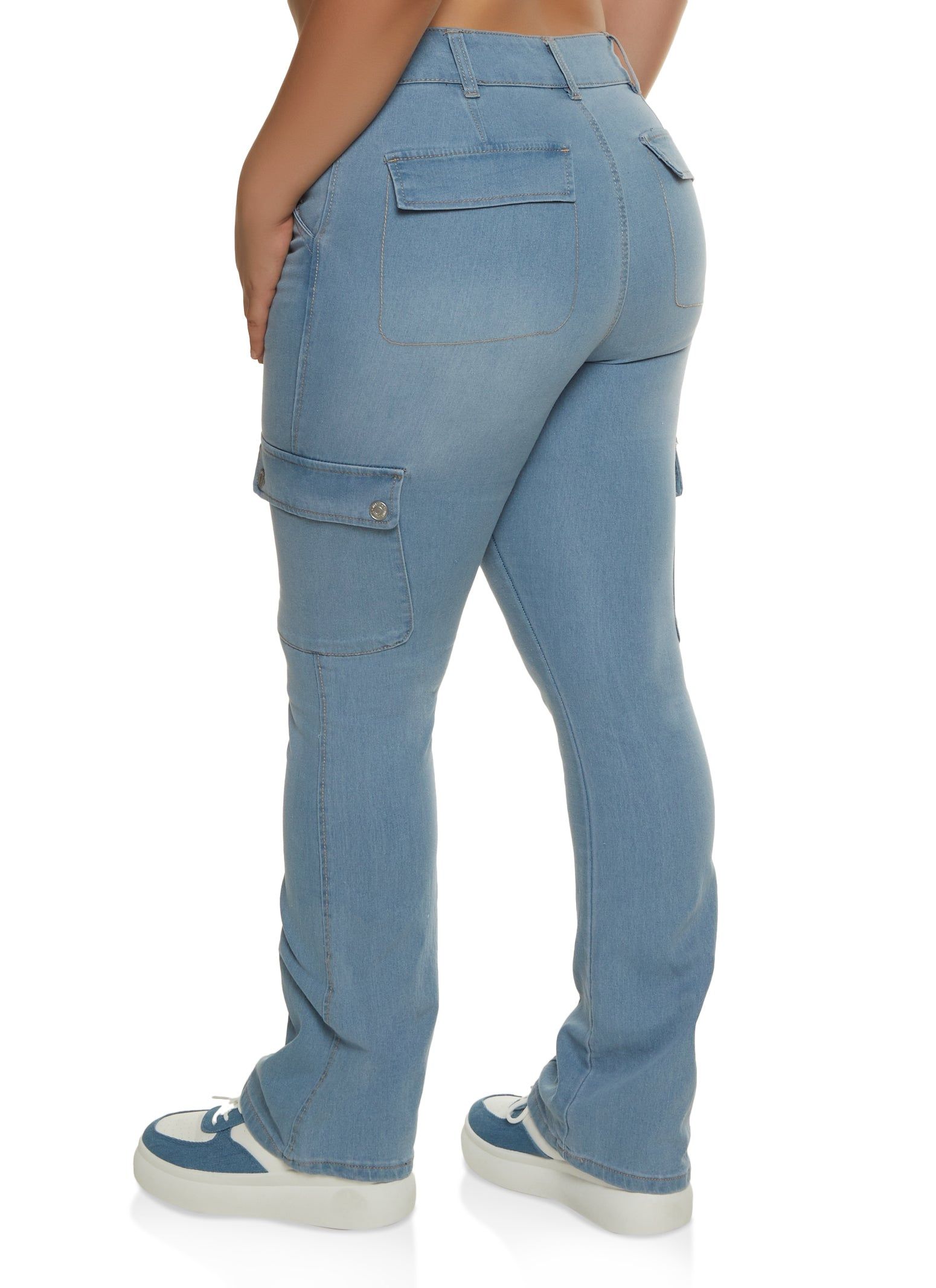 Plus Size Almost Famous Cargo Pocket Flare Jeans sold by Rainbow product image thumbnail 3