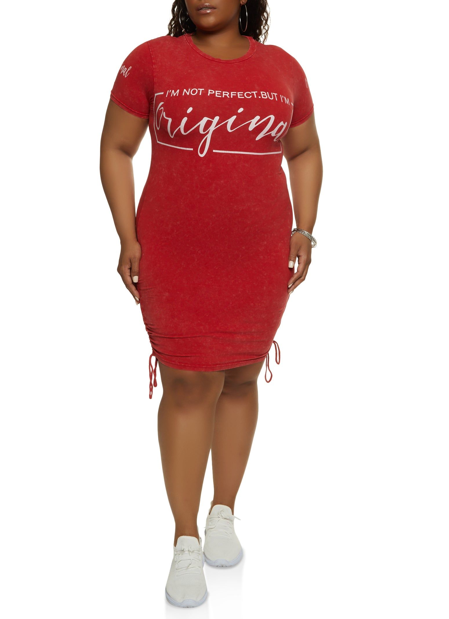 Plus Size Im Not Perfect T Shirt Dress sold by Rainbow product image thumbnail 2