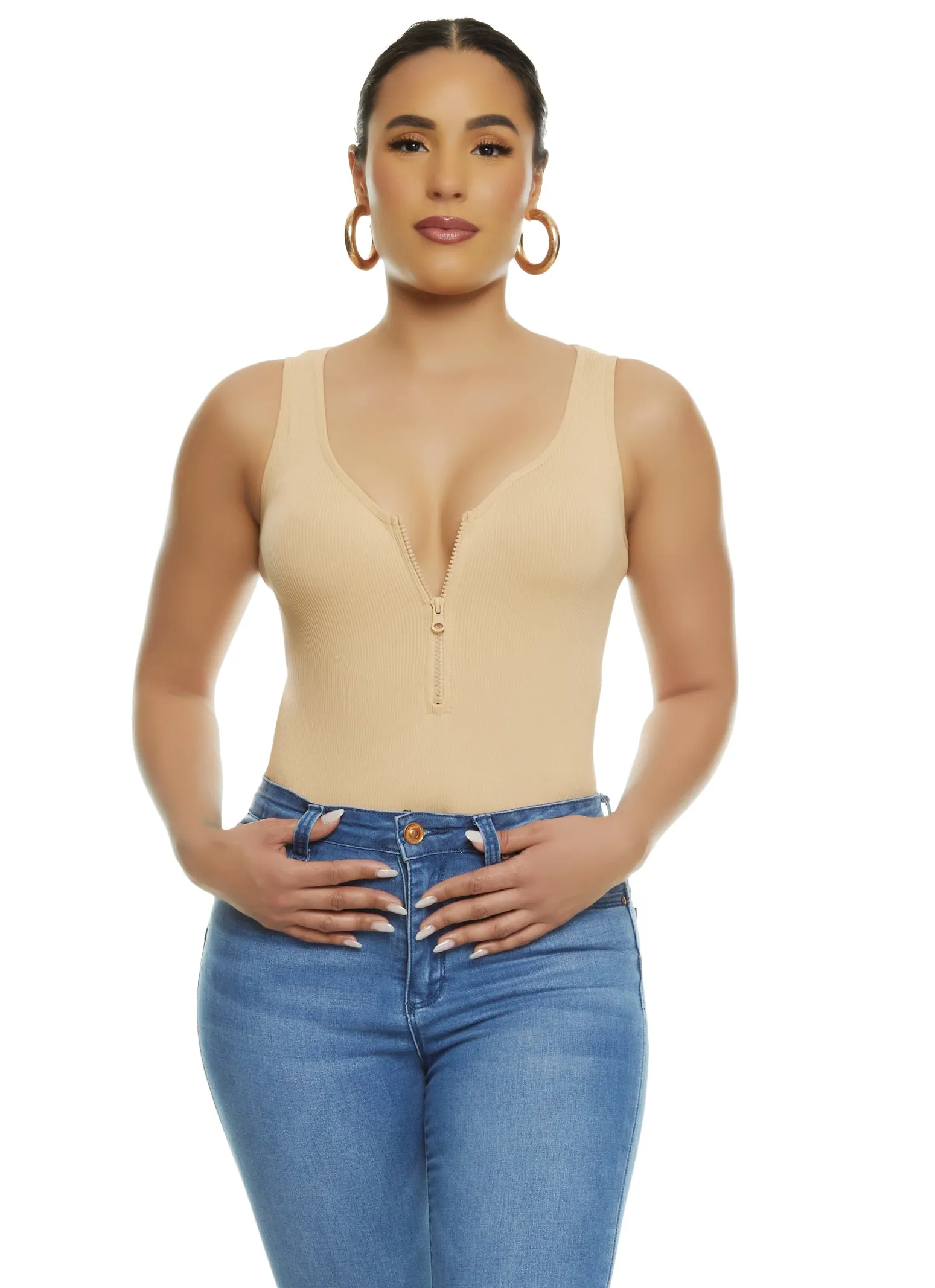 Half Zip Tank Bodysuit sold by Rainbow product image thumbnail 2