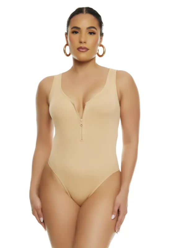 Half Zip Tank Bodysuit sold by Rainbow
