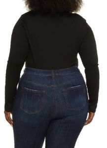 Plus Size Zip Neck Long Sleeve Bodysuit sold by Rainbow