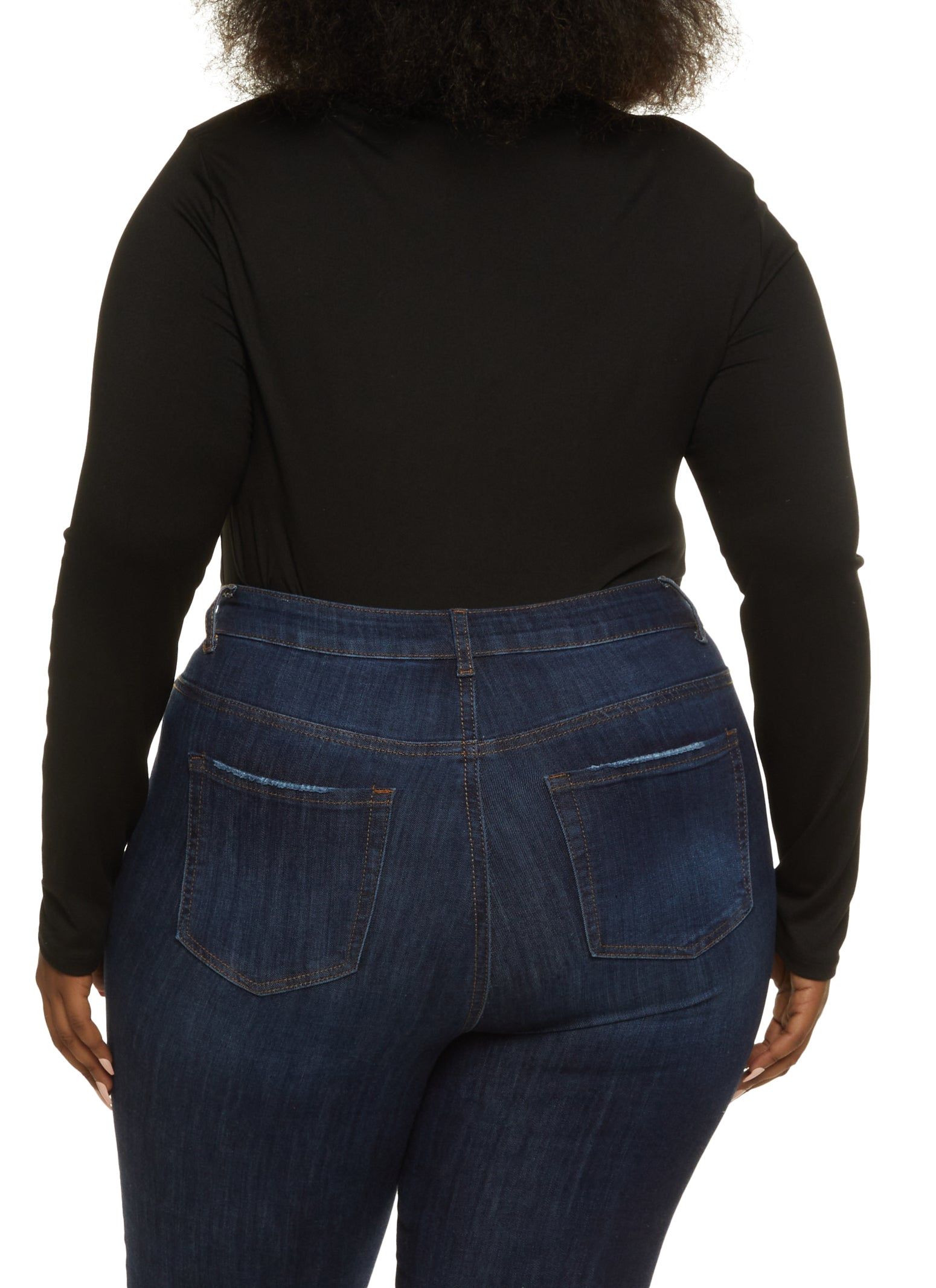 Plus Size Zip Neck Long Sleeve Bodysuit sold by Rainbow product image thumbnail 3