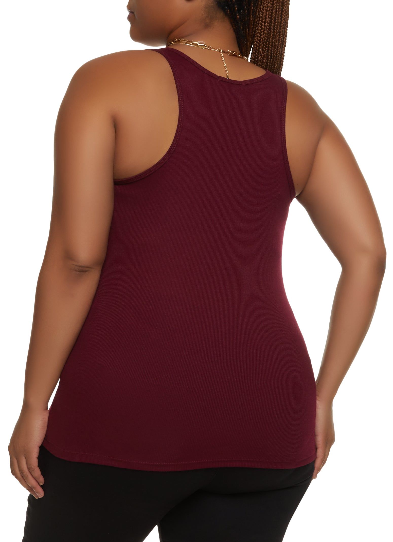 Plus Size Ribbed Knit Racerback Tank Top sold by Rainbow product image thumbnail 2