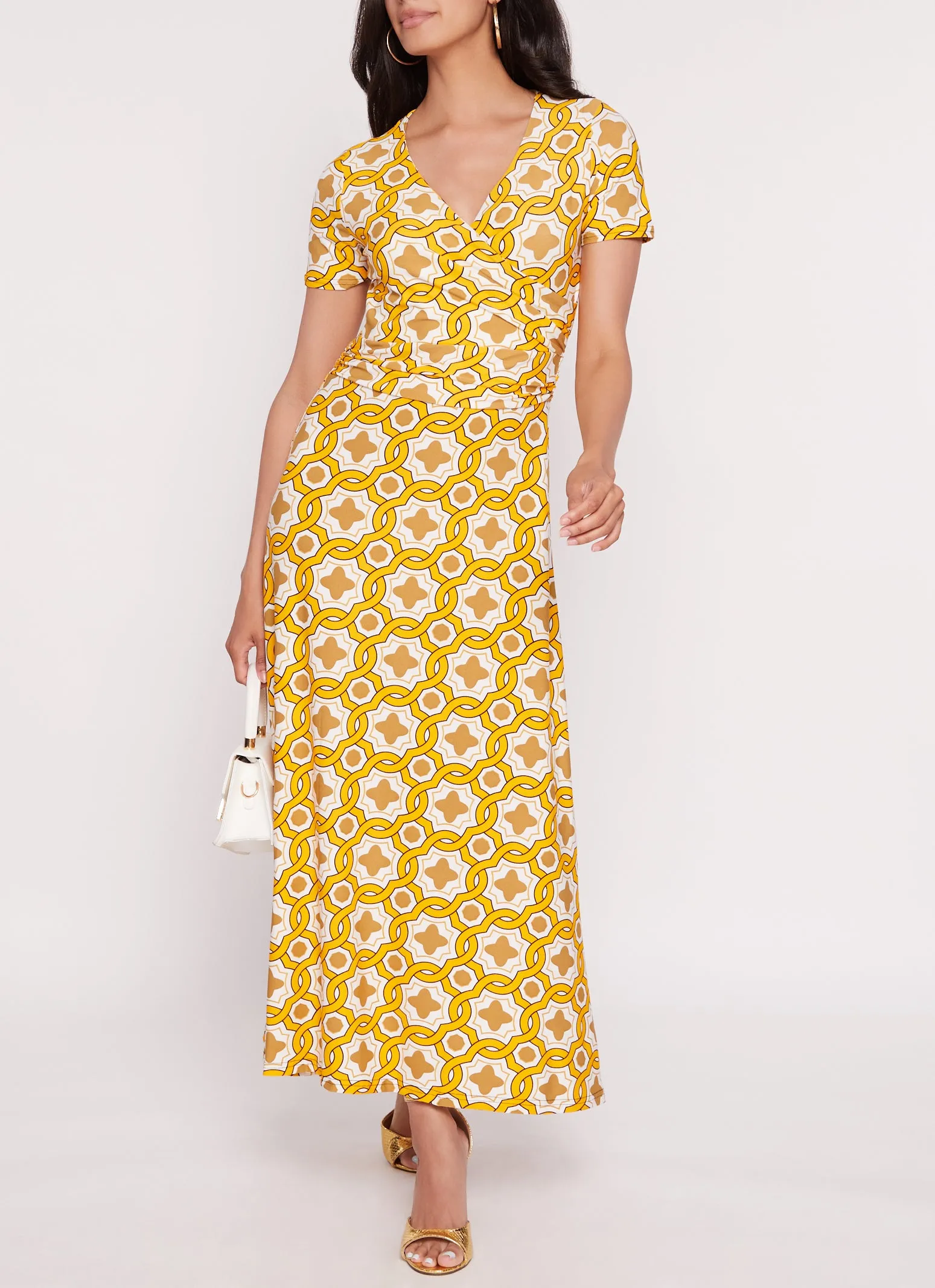 Printed Faux Wrap Maxi Dress sold by Rainbow product image thumbnail 2