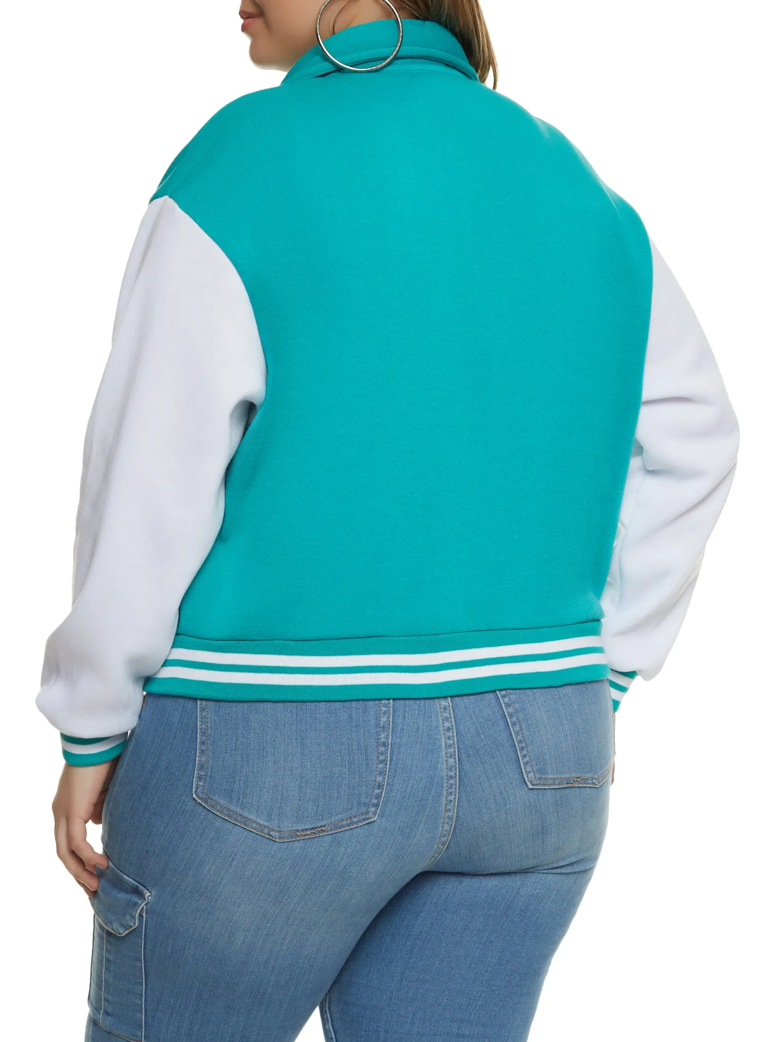 Plus Size BK Initial Patch Varsity Jacket sold by Rainbow product image thumbnail 3