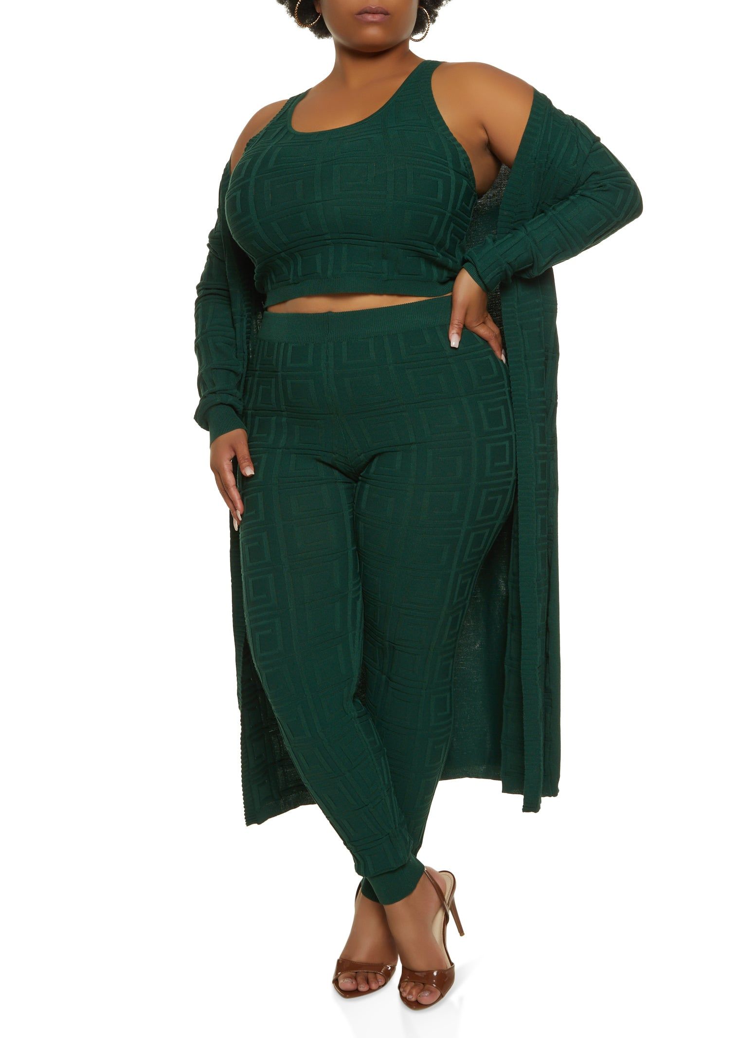 Plus Size Geo Knit Duster sold by Rainbow product image thumbnail 2
