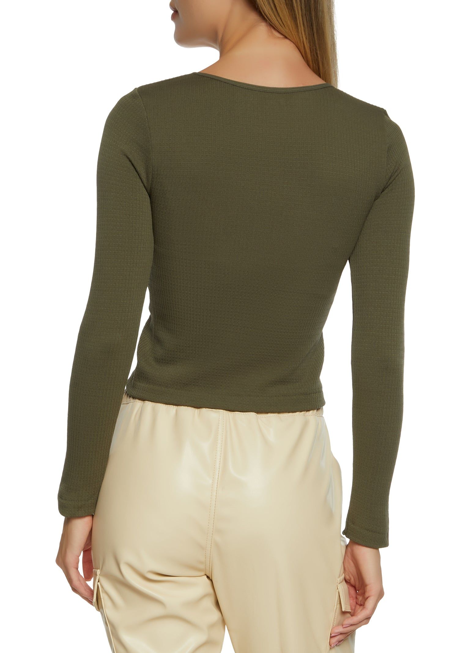 Seamless Waffle Knit Crew Neck Top sold by Rainbow product image thumbnail 5