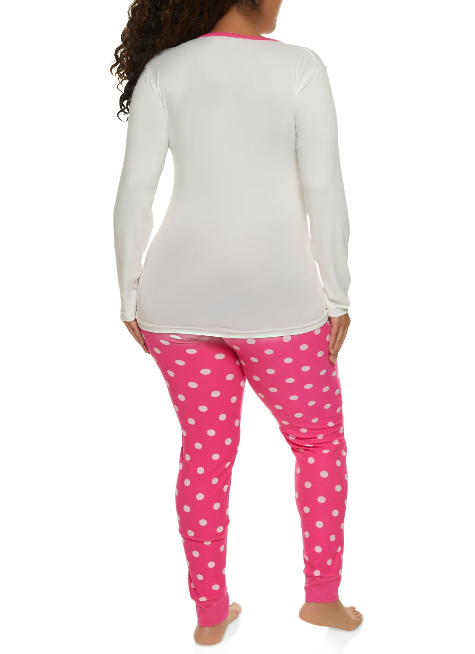 Plus Size Just Hit The Snooze Button Pajama Top and Polka Dot Pants sold by Rainbow product image thumbnail 2