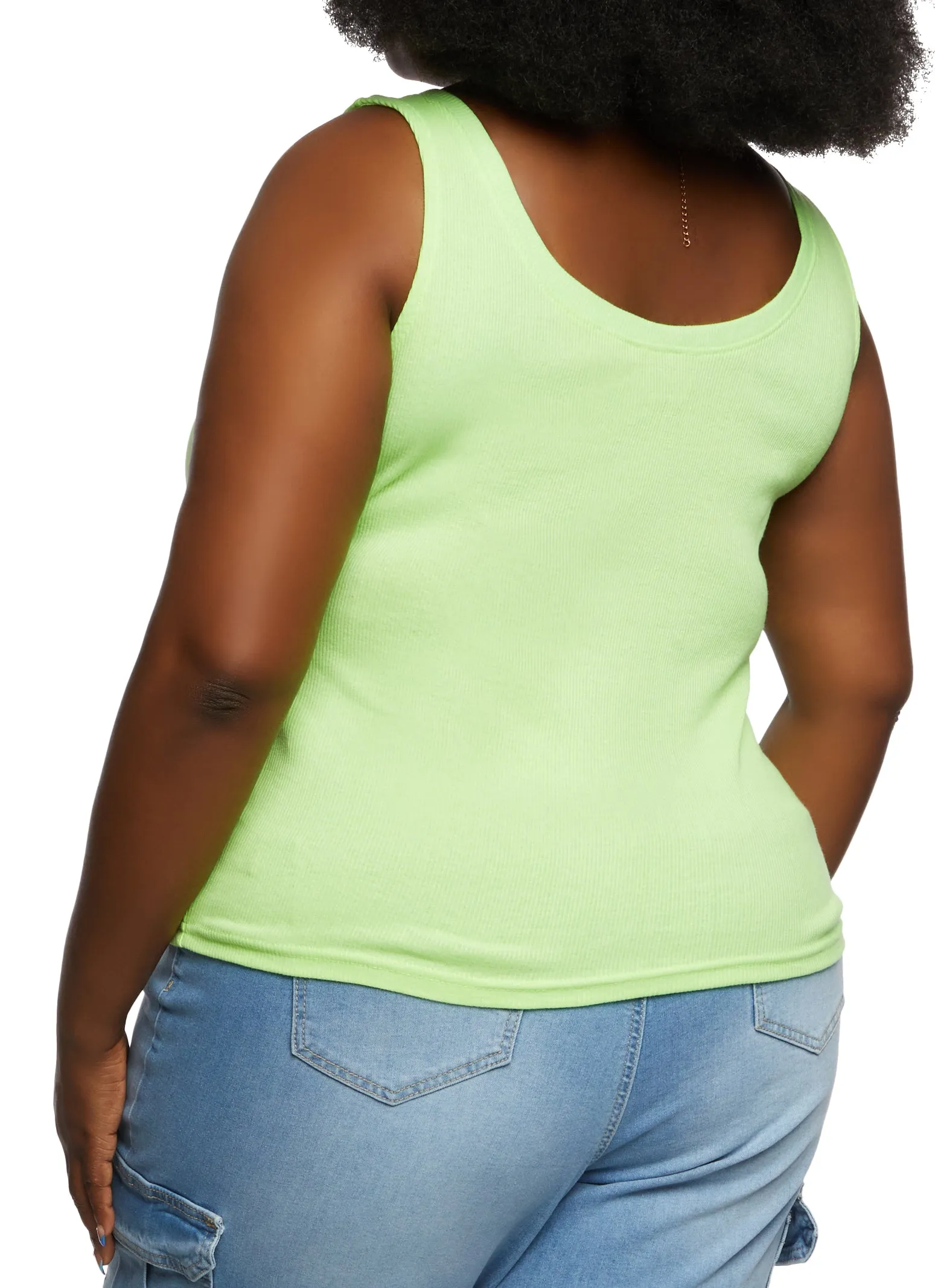 Plus Size Rib Knit Scoop Neck Tank Top sold by Rainbow product image thumbnail 3