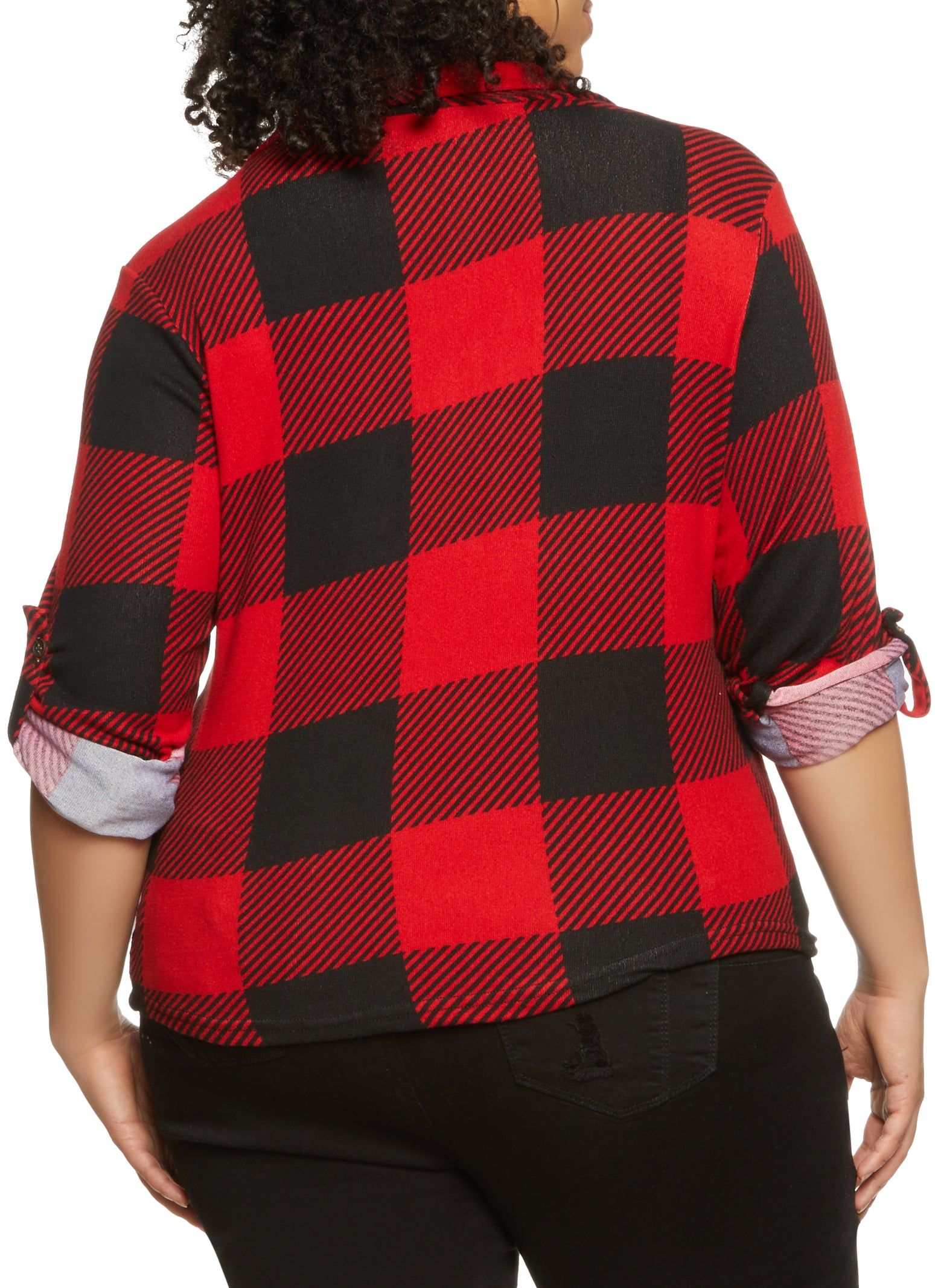Plus Size Buffalo Plaid Half Zip Top sold by Rainbow product image thumbnail 2