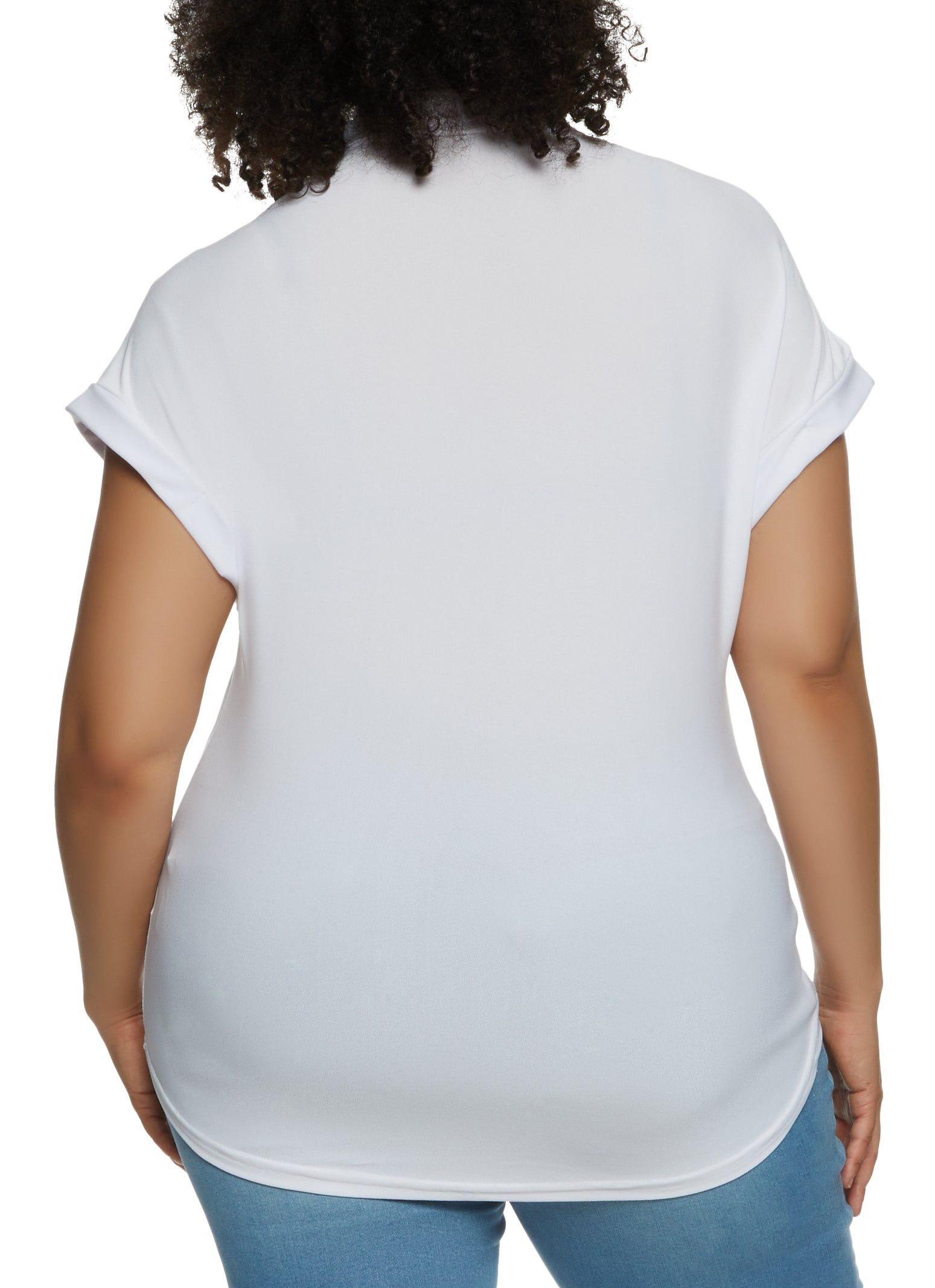 Plus Size Crepe Knit Half Button Down Top sold by Rainbow product image thumbnail 2