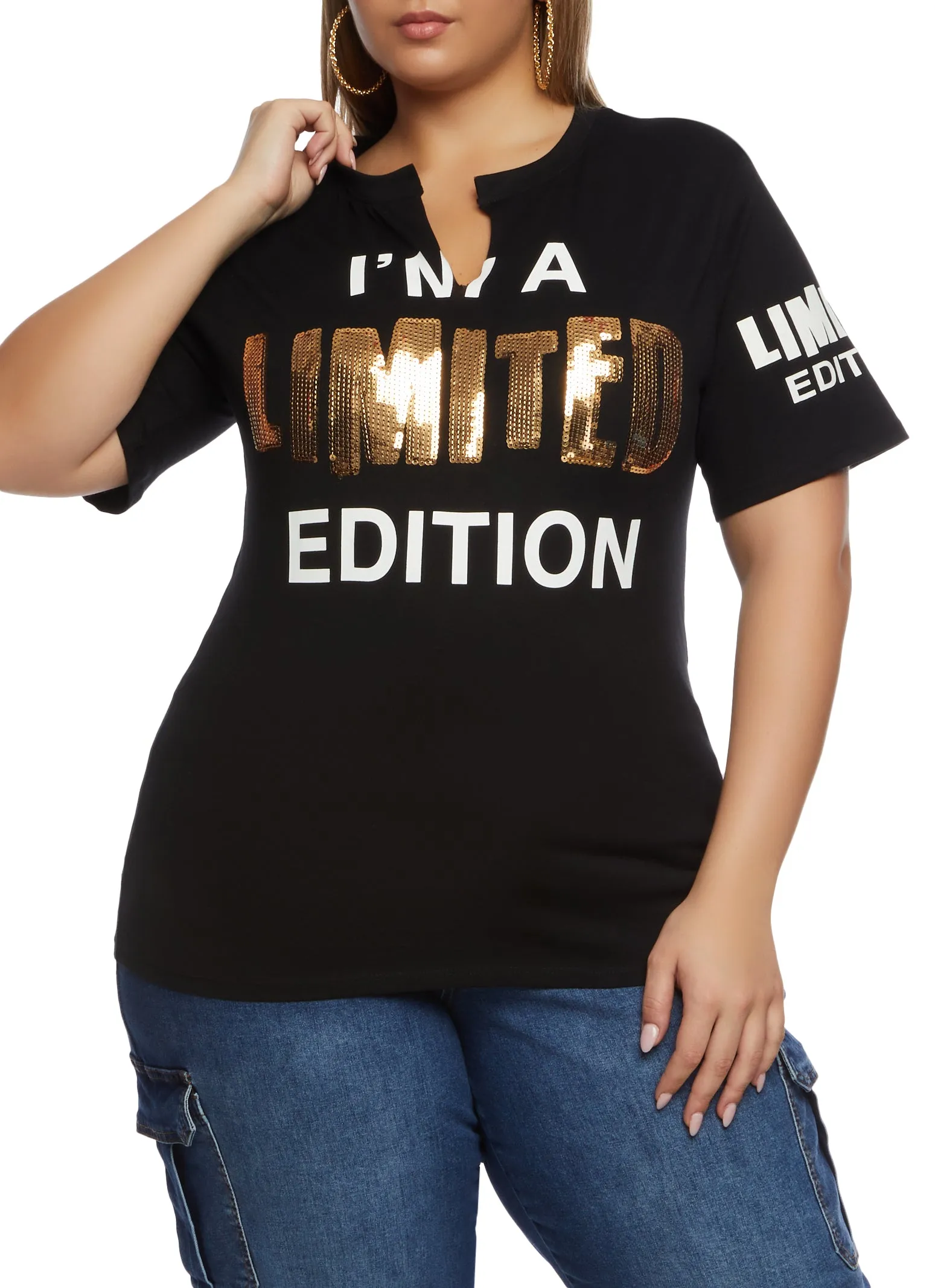 Plus Size Sequin Limited Edition Graphic T Shirt sold by Rainbow product image thumbnail 2