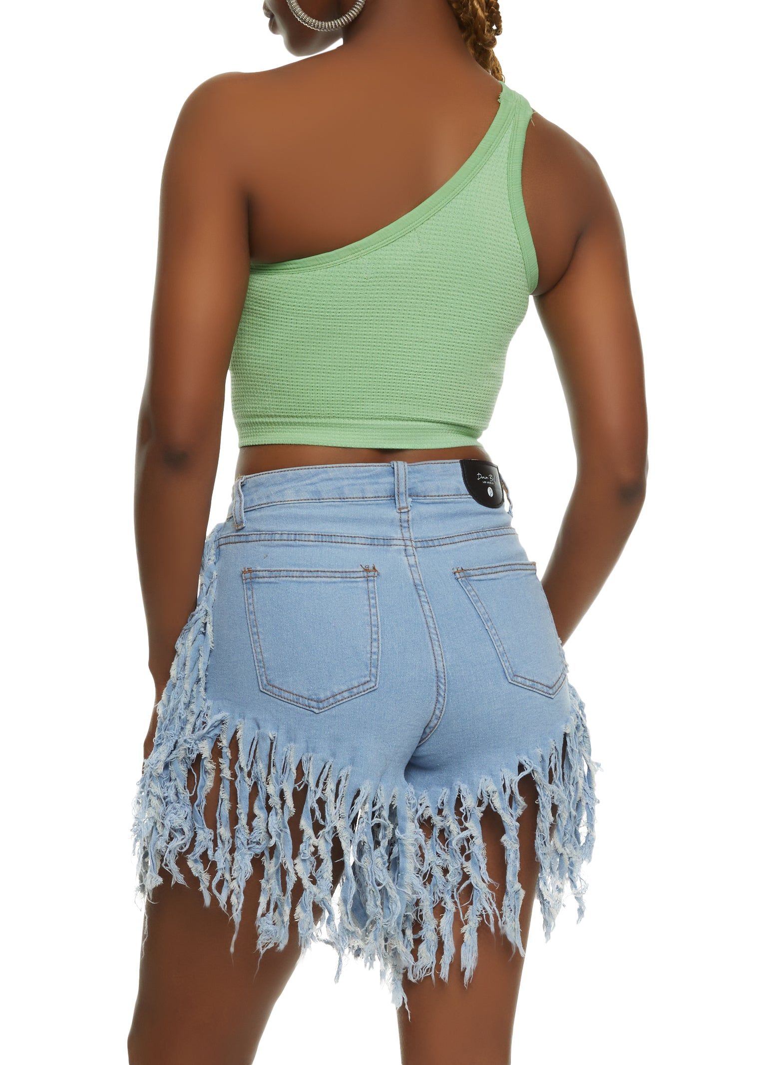 Seamless Keyhole One Shoulder Crop Top sold by Rainbow product image thumbnail 3