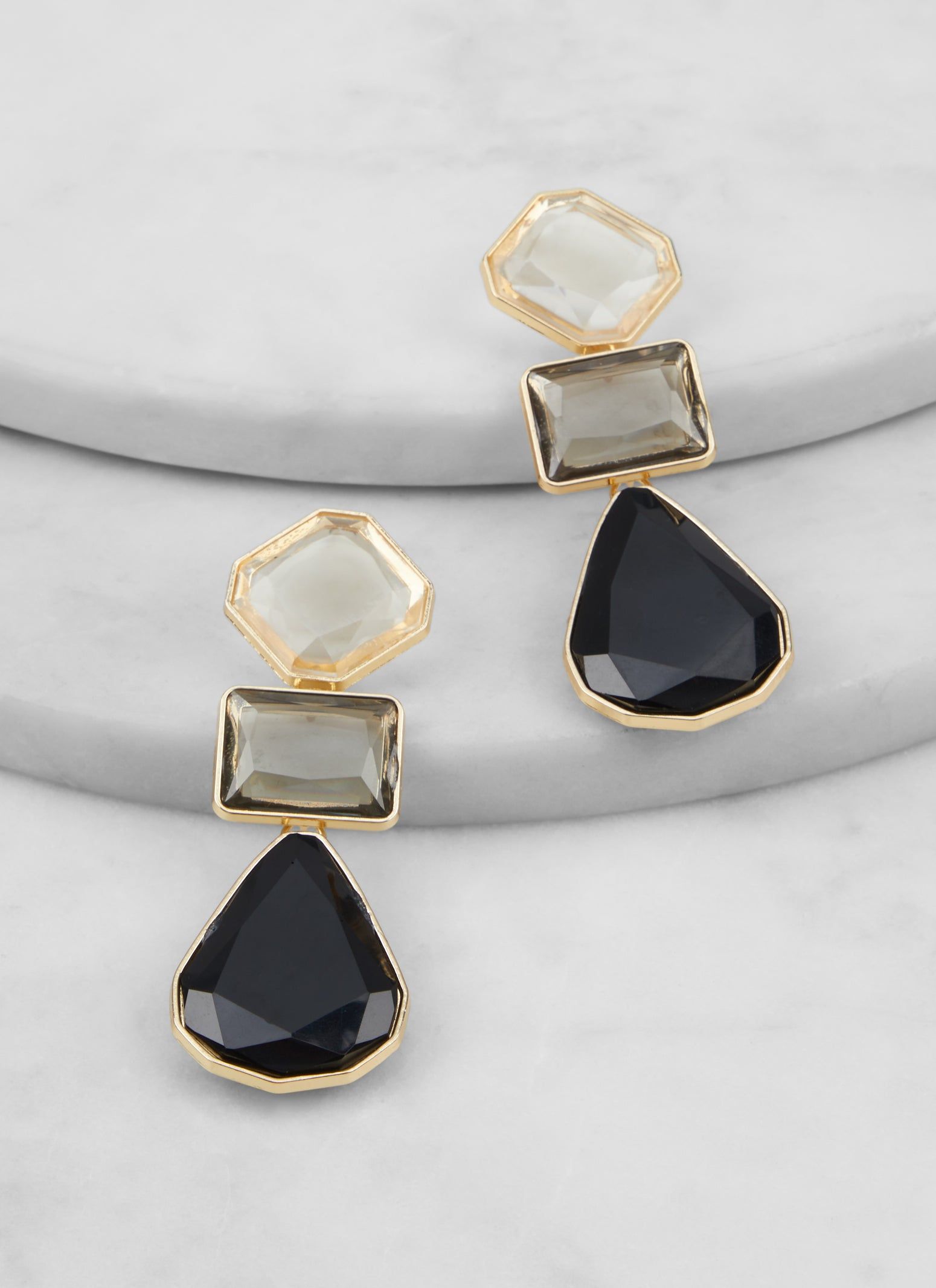 Geometric Crystal Drop Earrings sold by Rainbow product image thumbnail 2