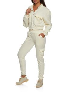 Fleece Zip Front Cargo Pocket Track Jacket sold by Rainbow
