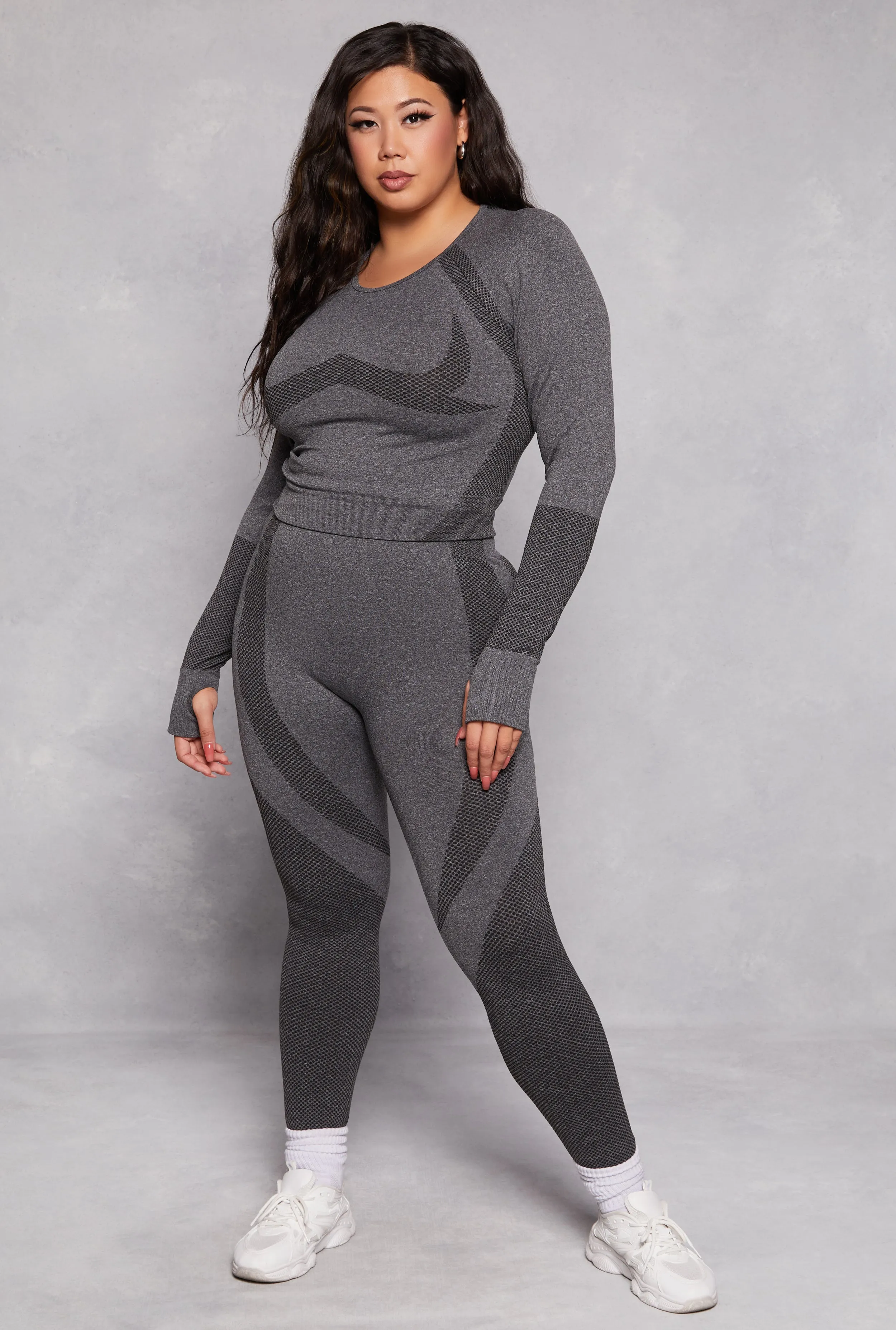 Plus Size Seamless Color Block Active Leggings sold by Rainbow