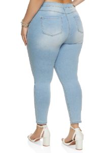 Plus Size WAX High Waist Whiskered Jeans sold by Rainbow