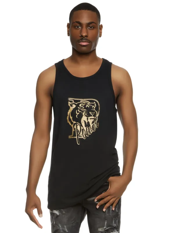 Mens Tiger Power Graphic Tank Top made by Rainbow