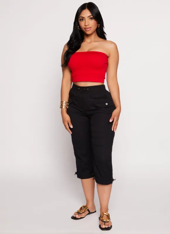 Toggle Drawstring Cargo Capri Pants sold by Rainbow