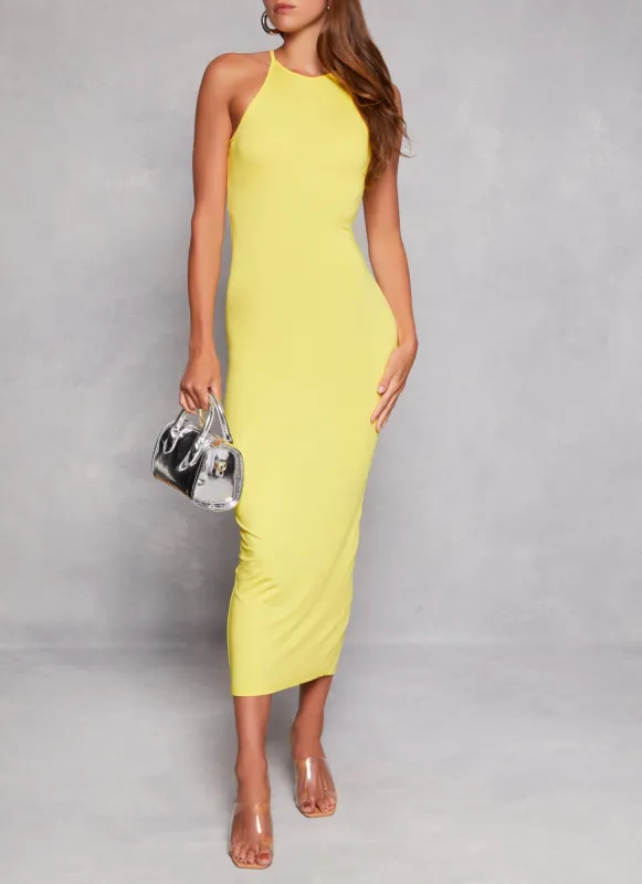 Daisy High Neck Slit Back Maxi Dress sold by Rainbow