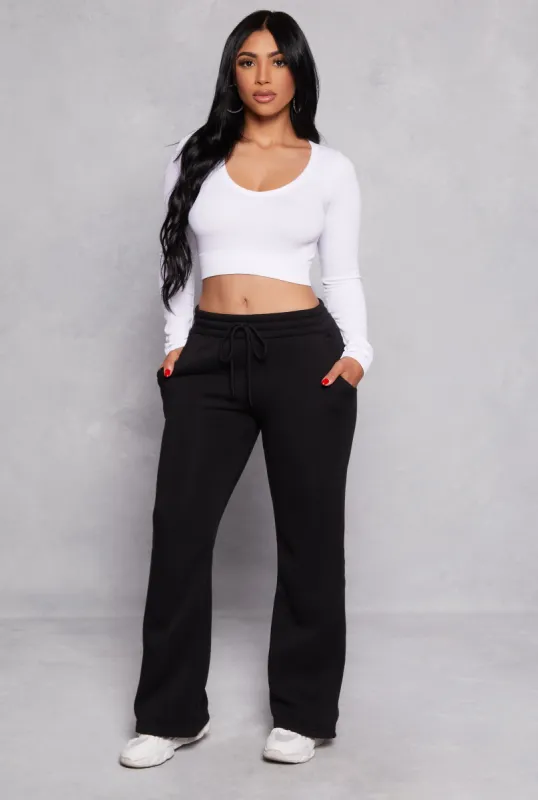 Fleece Lined Boot Cut Sweatpants sold by Rainbow