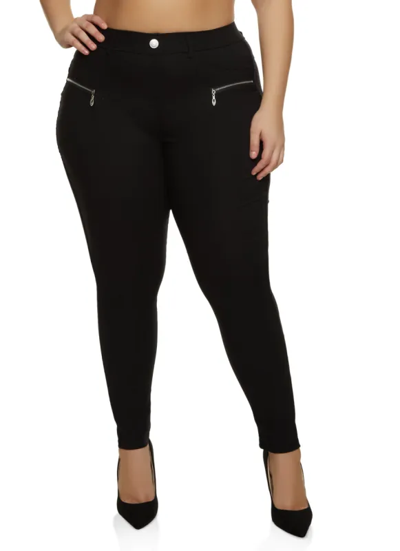 Plus Size Zip Detail Hyperstretch Pants sold by Rainbow