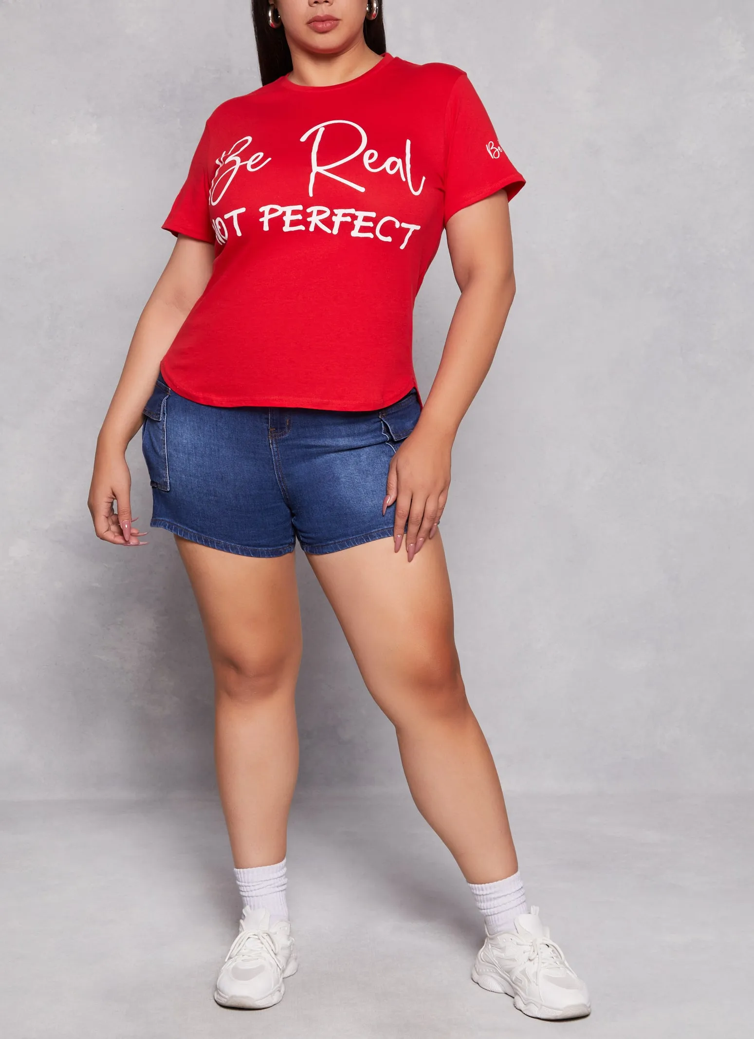 Plus Size Be Real Not Perfect High Low Tee sold by Rainbow product image thumbnail 2