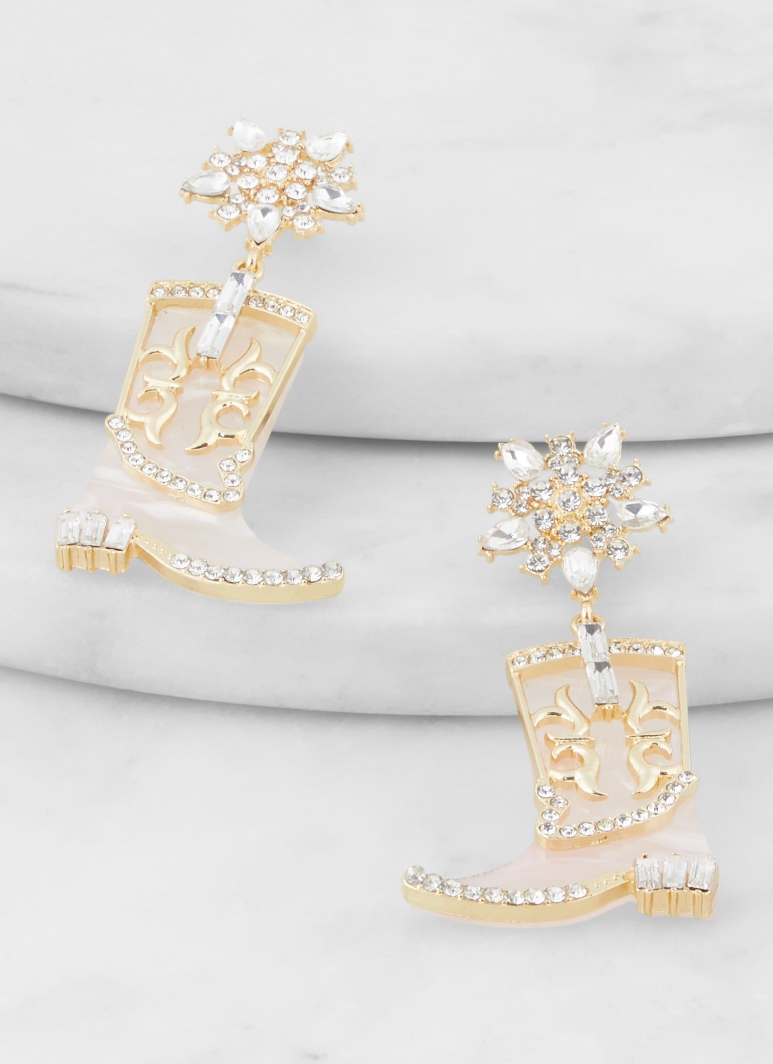 Rhinestone Cowboy Boot Drop Earrings sold by Rainbow product image thumbnail 2