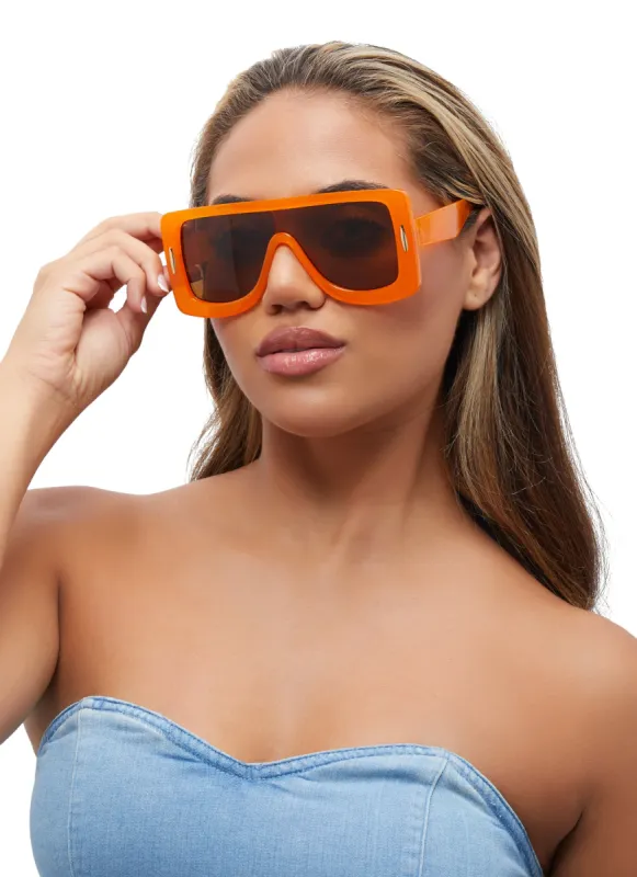 Oversized Frame Shield Sunglasses sold by Rainbow