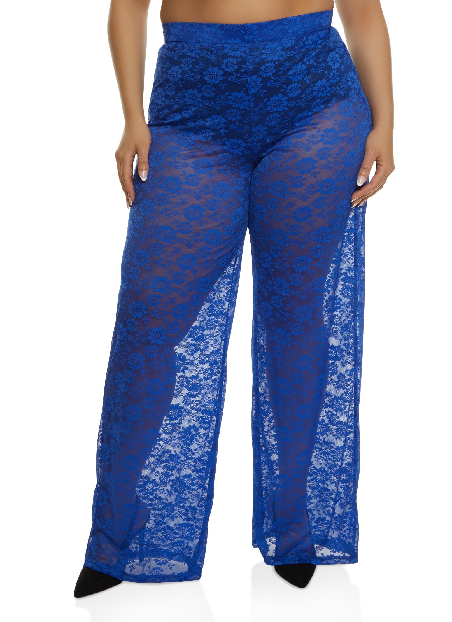 Plus Size Floral Lace Wide Leg Pants sold by Rainbow