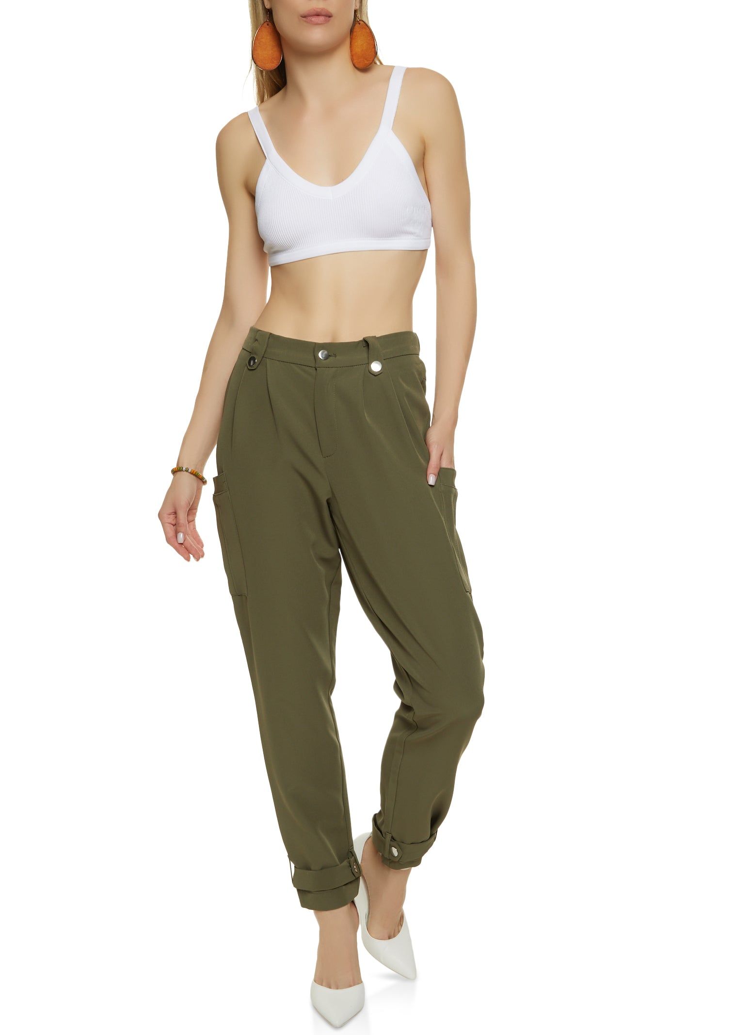 Button Cuff High Waisted Dress Pants sold by Rainbow product image thumbnail 2